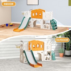 Toddler Slide Set, 8 in 1 Kids Slide with Climber, Indoor Outdoor Slide for 1-3
