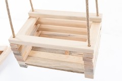 Handcrafted Wooden Kids Swing – Eco-Pine Wood, Hemp Rope, | UV & Rain Resistant