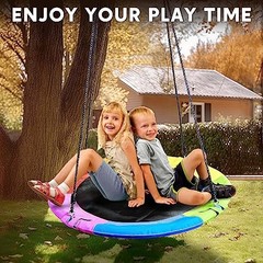 40″ Saucer Tree Swing for Kids Outdoor, 900Lb Weight Capacity, Rainbow