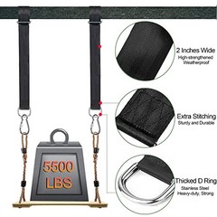 Safe Tree Swing Hanging Straps Kit/10FT/15FT/20FT, Heavy Duty Holds 3FT black