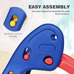 2-Step Children Folding Slide Plastic Fun Toy Sturdy Kids Indoor Outdoor Playset