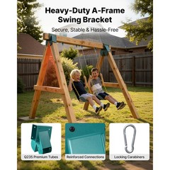 Uimoso Heavy-Duty A-Frame Swing Set Brackets with Seats and 4 Hangers