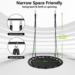 40 inch Diameter Saucer Swing – 1 Inch Diameter&1MM Thick Sturdy Steel Frame …