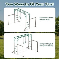 Monkey Bars w/ Climbing Frame Gymnastics Bars 400lbs Heavy Duty Outdoor for Kids