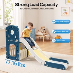 Toddler Slide And Climber Dome Play Set Indoor Outdoor Blue Yellow Kids Toy
