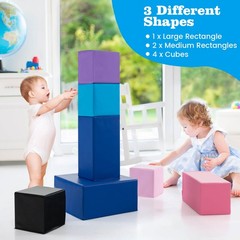7 PCS Stacking Climbing Foam Set Big Foam Building Blocks for Toddlers and Kids
