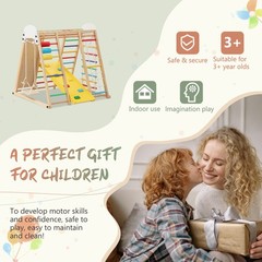 9in1 Foldable Kids Climbing Frame & Slide Wooden Toddler Ages 3+ 176LBS Capacity