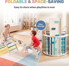 9-in-1 Pikler Triangle Set for Toddlers,Foldable Montessori Climbing Toys Indoor