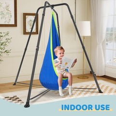 Swing Stand with Sensory Swing and Pod Swing, X-Shaped Swing Frame Heavy-Duty…
