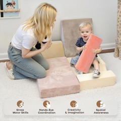 5-Piece Climbing Toys for Toddlers, Foam Blocks Playset with Cylinder, Foldab…