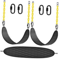 Heavy Duty Swing Seats (2 Pack) with 66’’ Chain and A:black Swing Seat-2pack