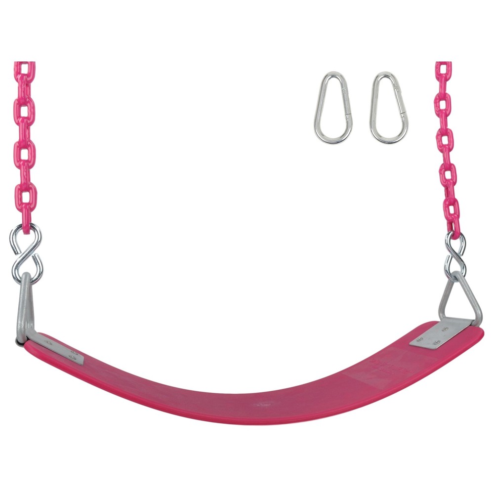 SWING SET STUFF INC COMMERCIAL POLYMER SEAT WITH 8.5 FT COATED CHAIN (PINK) 0317