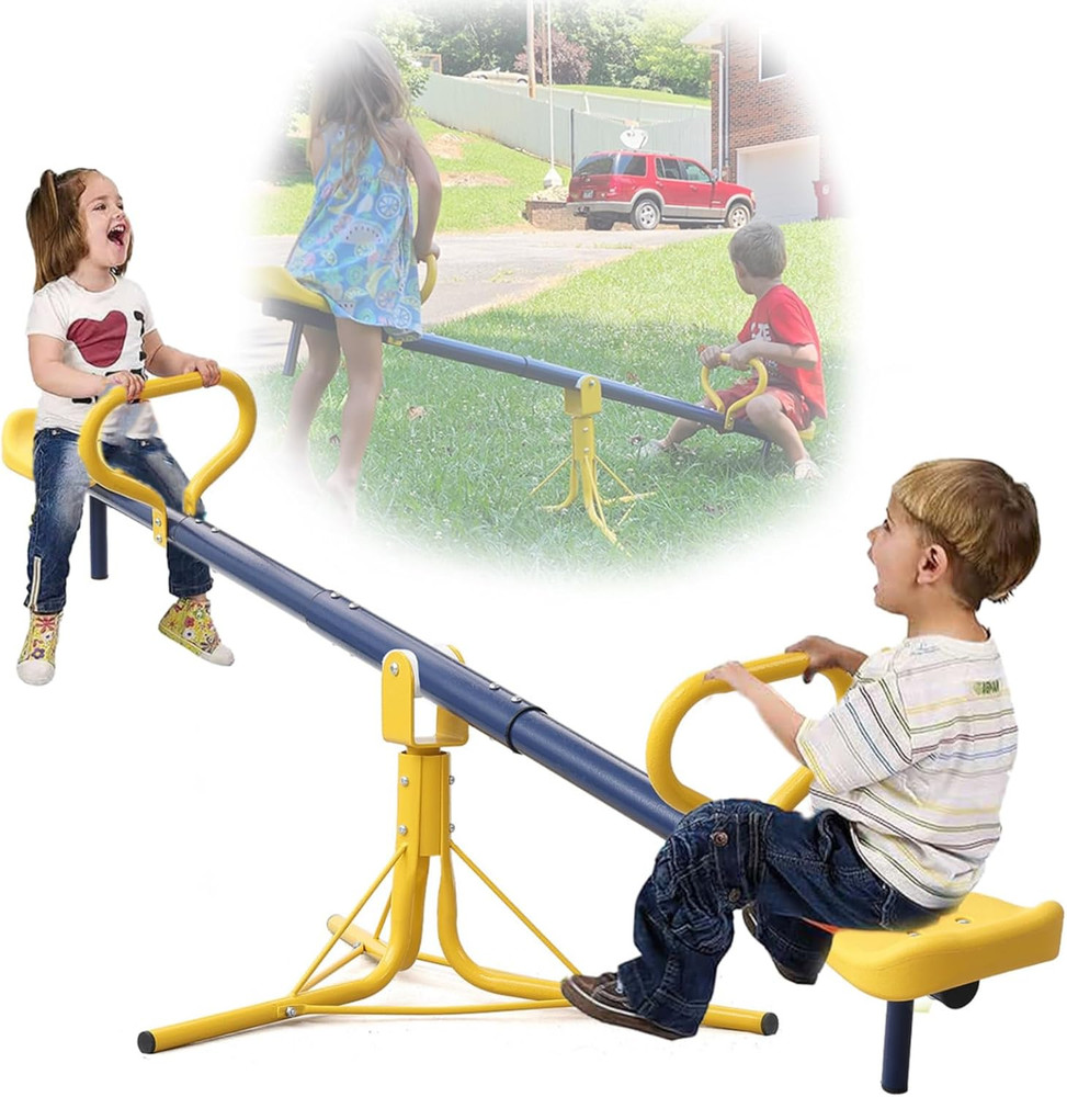 Heavy Duty 250LB 360° Rotating Seesaw for Kids – Ideal Outdoor Toy