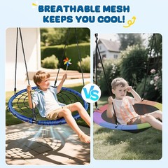 750Lbs 40″ Spider Web Saucer Tree Swing for Kids Adults, Outdoor Net Swing with