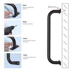 2 Pack 17 Inch Metal Outdoor Playground Handles, Black