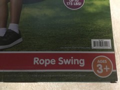 Play Day Rope Swing Outdoor Adjustable Nylon Rope 175lbs Sturdy Metal Loop NEW
