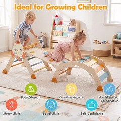 8-in-1 Climbing Toys for Toddlers with Triangle Ladder, Convertible Ramp, Indoor