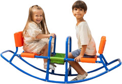 Double Rocking Seesaw – 2-Seater Teeter Totter for Kids Ages 3-5 – Outdoor Ride