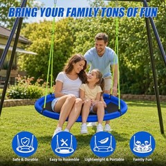 43″ Tree Swing 600LB Weight Capacity with Hanging Carabiners, Waterproof Blue