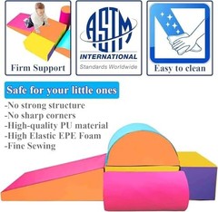 Kids Foam Climbing Blocks 5 Piece Set Soft Play Shapes for Toddlers Baby Indoor