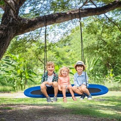 60″ Saucer Tree Swing Surf Outdoor Adjustable Kids Giant Oval Platform Swing Set