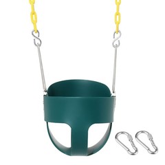 High Back Full Bucket Toddler Swing Seat with Yellow Coated Chains Fully Asse…