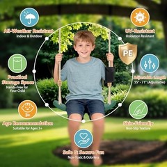 Kids Swing for Tree, Heavy Duty Swing Seat for Backyard & Outdoor, Tree Green