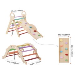 Uimoso 9-in-1 Toddler Climbing Set with Xylophone and Rainbow Design