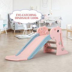 Kids Boys Girls Toddlers Climbing Slide Indoor Outdoor w/ Basketball Hoop