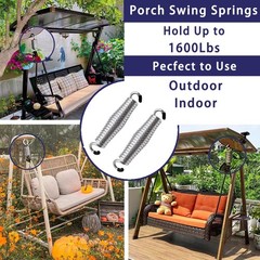 2Pack Heavy Duty Porch Swing Springs, 1600lb Capacity, Corrosion-Resistant St…