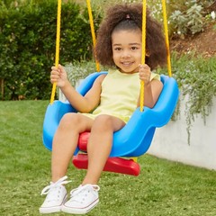 Little Tikes 2-in-1 Snug and Secure Swing, High Back Swing, Blue