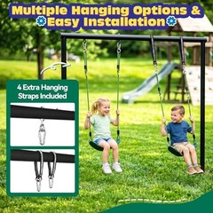 2 Pack Heavy Duty Kids Swing Seat with 79″ Adjustable Rope, 330 Green, 2 Pack