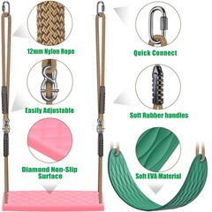 SELEWARE Heavy Duty Swing Seats for Kids & Adults, Non‑Slip Flat Plastic & U‑…