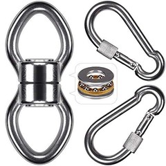 Silent Bearing Swing Swivel with 2 Carabiners – 360° Rotational Device for Tree