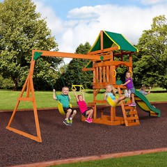 New Tucson Cedar Wooden Swing Set Kid Playground Apparatus Slide Playset Outdoor
