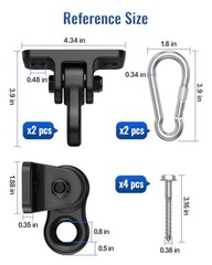 Heavy Duty Swing Hangers Hardware Included-Corrosion Resistant 2 Pack Black