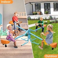 Kids Seesaw Playground Roundabout Carousel Outdoor Activity Play Rocker Swing
