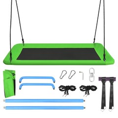 60″ Kids Giant Tree Rectangle Swing 700 lbs w/ Adjustable Hanging Ropes Green
