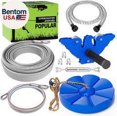 Zip Line Kits for Backyard 98FT, Zip Lines for Kid and Adult, Included Swing Sea