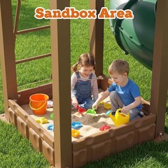 Metal Swing Set Kids Outdoor Backyard Playground Ages 3-10 Seesaw Climbing Hoop