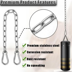 2 Pack Hanging Swing Chain with 4 Carabiners 25in, 660LB Capacity Heavy Duty …