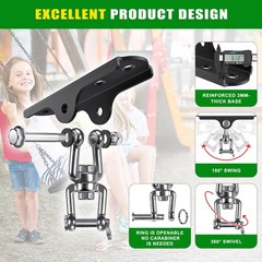 360° Swivel Swing Hanger Swing Ceiling Mount with Removable Hooks Hanging Cha…