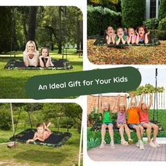 Goplus Outdoor 700lb Giant 60″ Platform Tree Swing w/ 2 Hanging Strap Camo