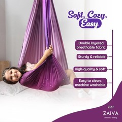 Sensory Swing for Kids Indoor Outdoor – (Hardware Included) 360° rotating D