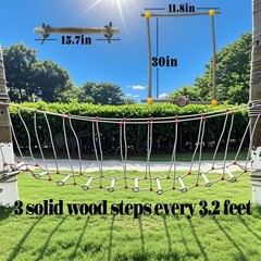 Outdoor Bridge Rope Ladder for Kids Rope Bridge Outdoor Obstacle Course Solid Wo