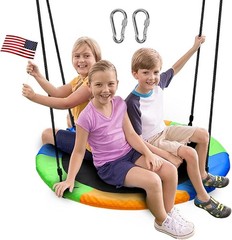 Durable 40 Inch Saucer Tree Swing – 600lbs Capacity Great for Family Bonding
