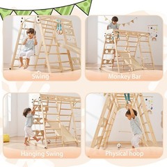 12in1 Toddler Playground Foldable Climbing Slide Swing Monkey Bars