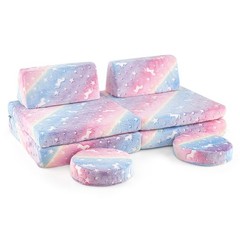 Modular Kids Play Couch Set Glow in Dark Portable Handles Color Soft Foam Sofa