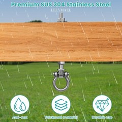 2 Pack Heavy Duty Swing Hangers with Quiet Bearings 3000LB Stainless Steel Hook