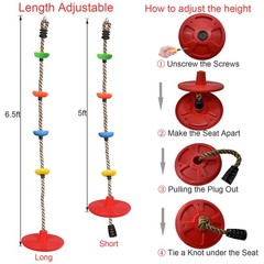 Tree Climbing Rope and Kids Disc Swing Seat Set Outdoor Backyard Playground A…